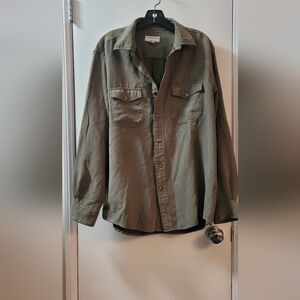 Covington faux suede button front shirt